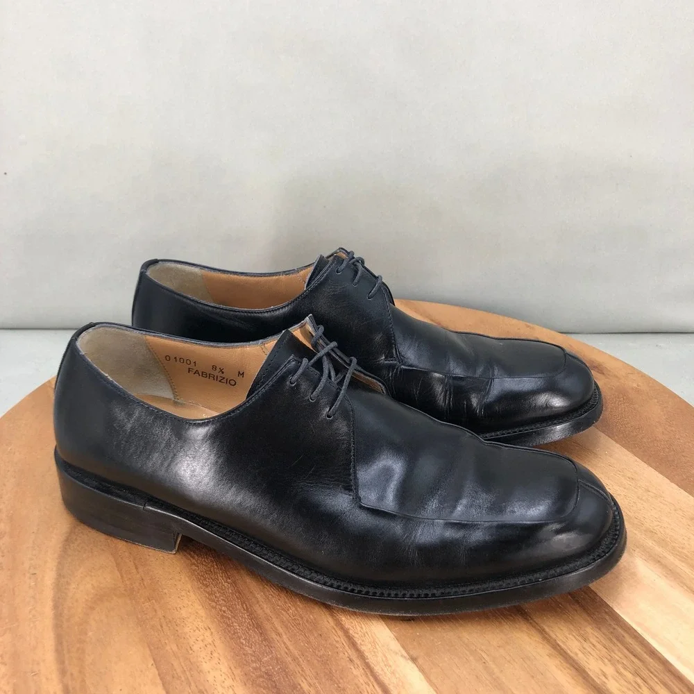 Bruno Magli Split Toe Oxford Dress Shoes Black Leather Mens 8.5 M Lace Up